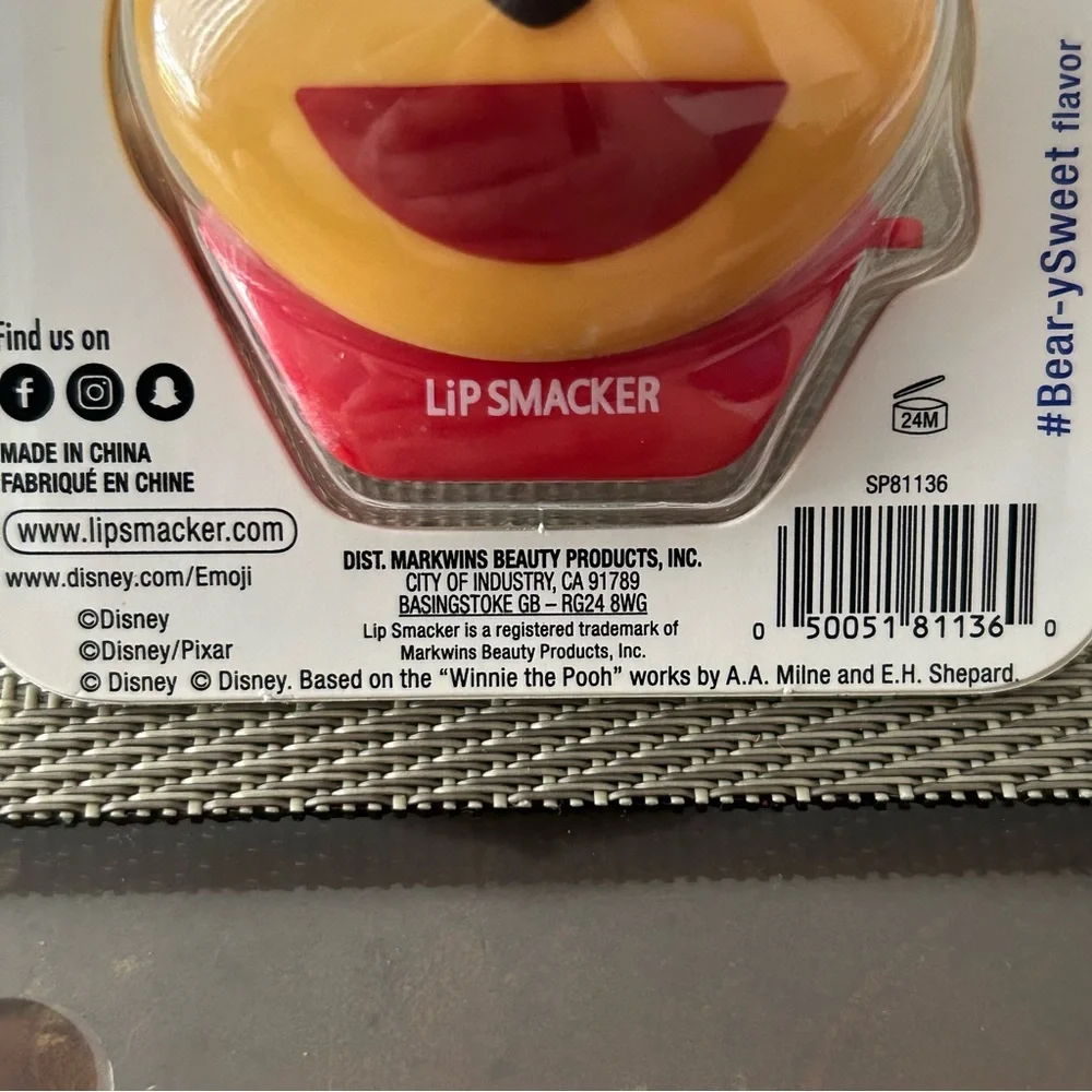 Lip Smacker Disney Emoji lip balm Winnie the Pooh The flavor Bear-y sweet NIB